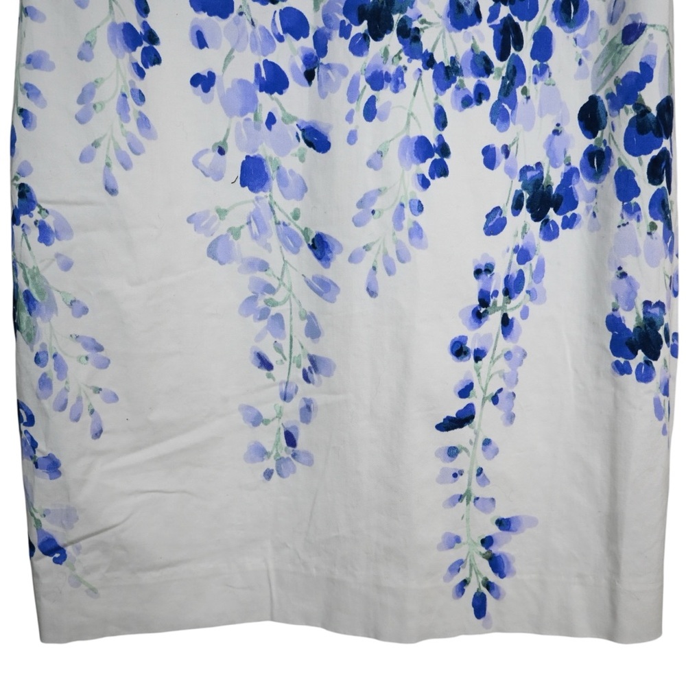 rsvp by Talbots Women's 2 Petite Blue White Floral Lined Sheath Dress - Picture 6 of 9